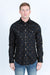 Platini Fashion Shirts Men's Modern Fit Panoramic Aztec Print Long Sleeve Shirt - Black