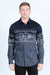 Platini Fashion Shirts Men's Modern Fit Panoramic Aztec Print Long Sleeve Shirt - Navy