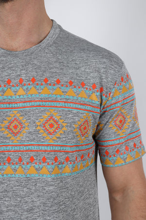 Platini Fashion Shirts Mens Performance Fabric Modern Fit Stretch Aztec T-Shirt