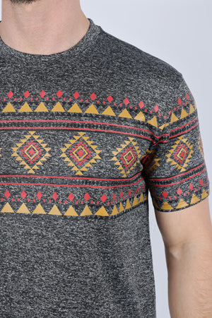 Platini Fashion Shirts Mens Performance Fabric Modern Fit Stretch Aztec T-Shirt