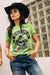 Platini Fashion Shirts Women's Cotton American Legend Graphic Print Green T-shirt