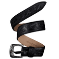 R WATSON BOOTS Belts R. Watson Men's Black Hand Tooled Belt RWB2373