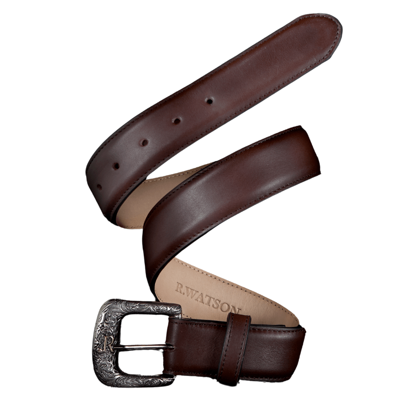R WATSON BOOTS Belts R Watson Men's Chocolate Cowhide Belt RWB2315