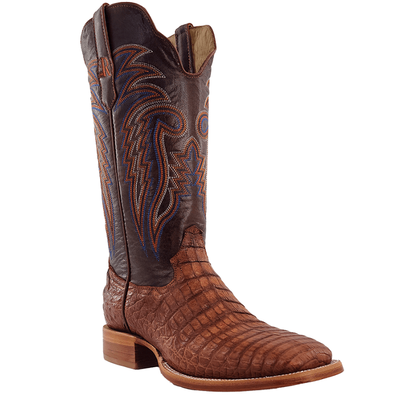 R WATSON BOOTS Boots R. Watson Men's Antique Cognac Caiman Belly Exotic Western Boots RW2503-2