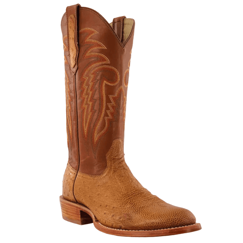 R. Watson Men's Antique Saddle Bruciato Smooth Ostrich Exotic