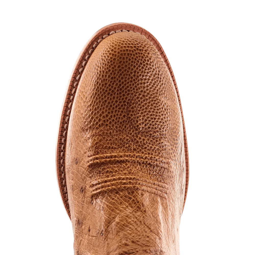 R WATSON BOOTS Boots R. Watson Men's Antique Saddle Bruciato Smooth Ostrich Exotic Western Boots RW5533-6