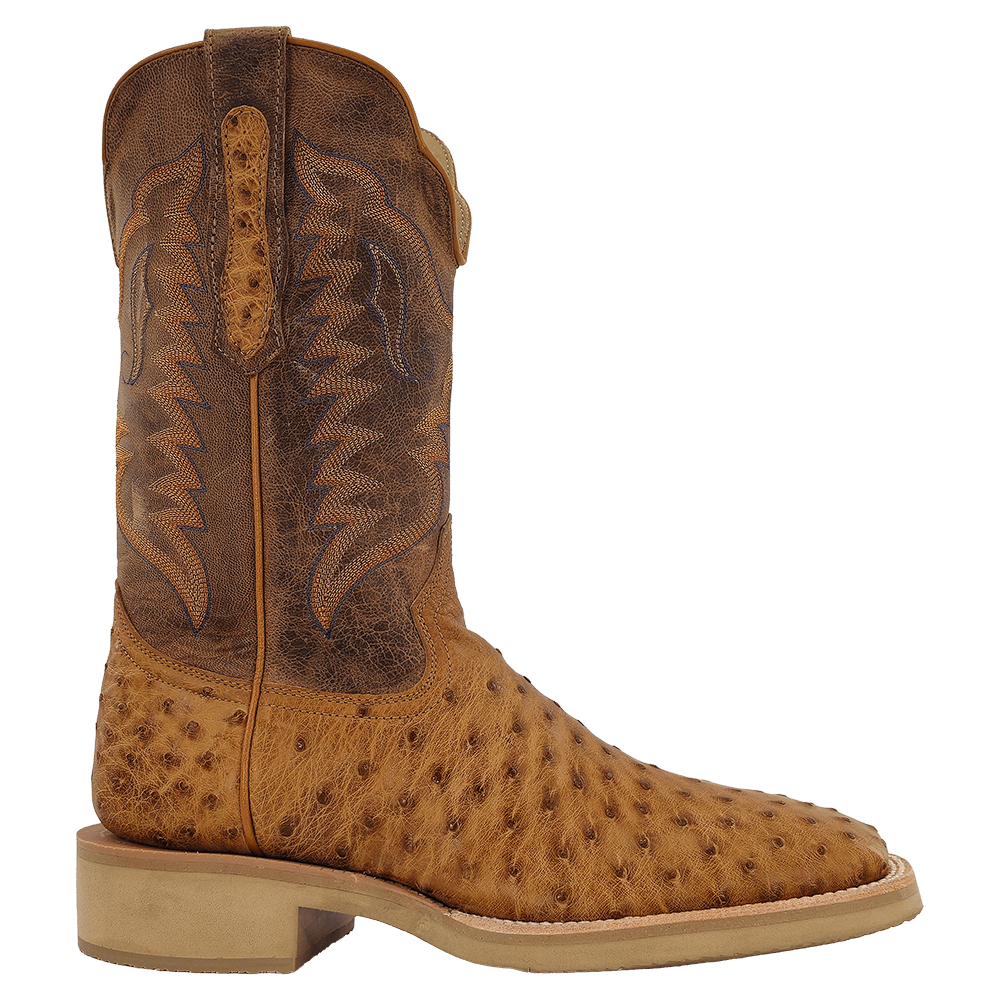 R WATSON BOOTS Boots R Watson Men's Antique Saddle Full Quill Ostrich Exotic Boots RW4540-2