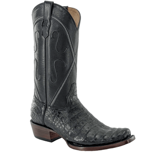 R WATSON BOOTS Boots R. Watson Men's Black Caiman Belly Round Toe Exotic Western Boots RW2000-3