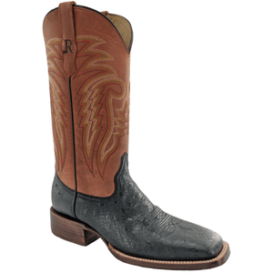 R WATSON BOOTS Boots R. Watson Men's Black/Mad Dog Peanut Goat & Ostrich Exotic Western Boots RW5000-2