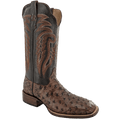 R WATSON BOOTS Boots R. Watson Men's Chocolate/Kango Tabac Bruciato Full Quill Ostrich Western Boots ZM1016-2