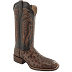 R WATSON BOOTS Boots R. Watson Men's Chocolate/Kango Tabac Bruciato Full Quill Ostrich Western Boots ZM1016-2