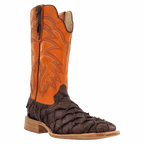 R WATSON BOOTS Boots R Watson Men's Chocolate Matte Pirarucu Exotic Western Boots RW7805-2