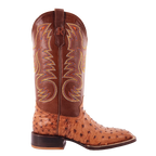 R WATSON BOOTS Boots R Watson Men's Cognac Bruciato Full Quill Ostrich Exotic Boots RW4502-2