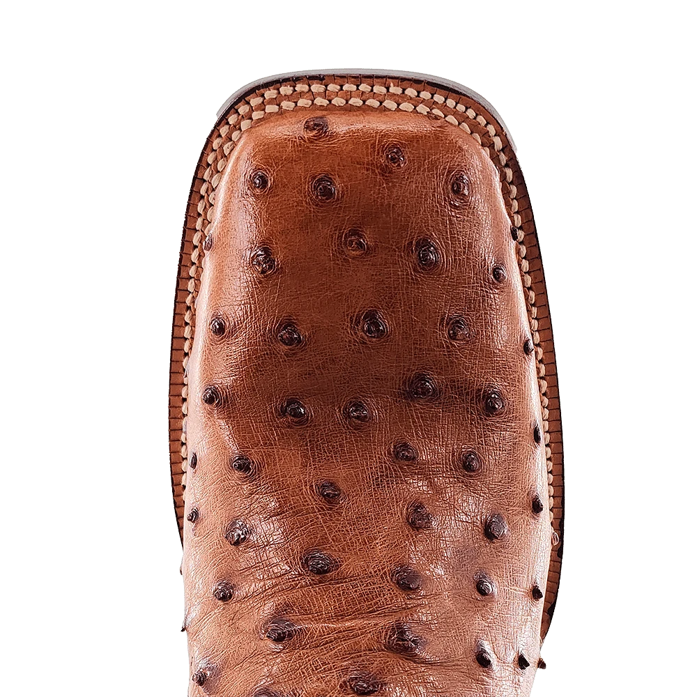 R WATSON BOOTS Boots R Watson Men's Cognac Bruciato Full Quill Ostrich Exotic Boots RW4502-2