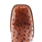 R WATSON BOOTS Boots R Watson Men's Cognac Bruciato Full Quill Ostrich Exotic Boots RW4502-2