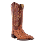 R WATSON BOOTS Boots R Watson Men's Cognac Bruciato Full Quill Ostrich Exotic Boots RW4502-2