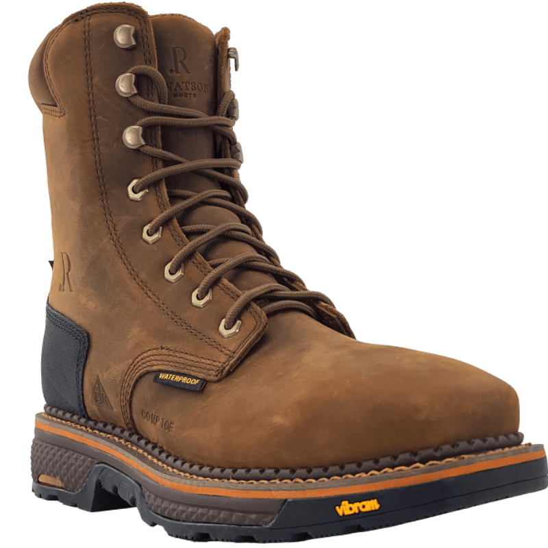 R WATSON BOOTS Boots R Watson Men's Composite Square Toe Lace Up Waterproof Work Boots RW1220-CTWP