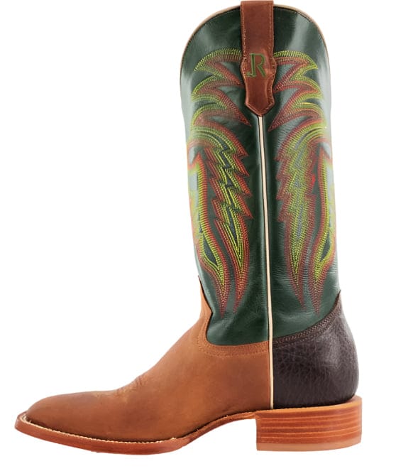 R. Watson Men's Cowhide Mad Cat Miel Wide Square Western Boot