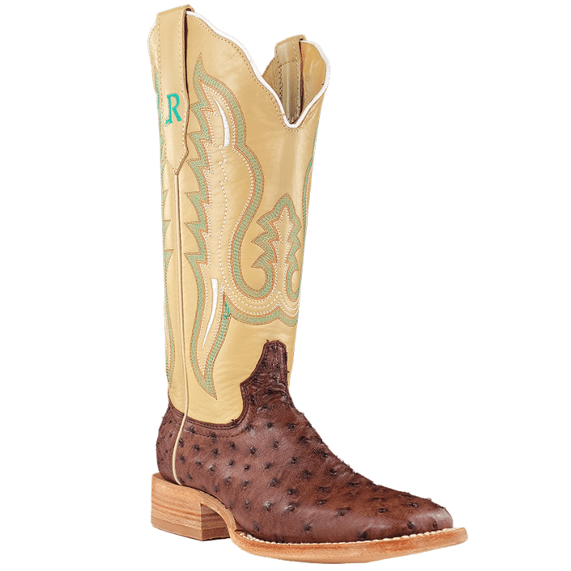 R WATSON BOOTS Boots R. Watson Women's Kanga Tabaco Full Quill Ostrich Exotic Western Boots RWL4301
