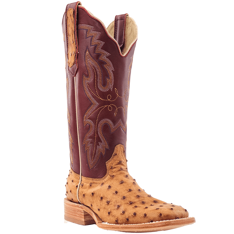 R WATSON BOOTS Boots R. Watson Women's Saddle Bruciato Full Quill Ostrich Exotic Western Boots RWL4304