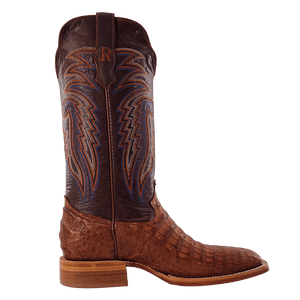 R WATSON BOOTS Mens - Boots - Western - Exotic R. Watson Men's Antique Cognac Caiman Belly Exotic Western Boots RW2503-2