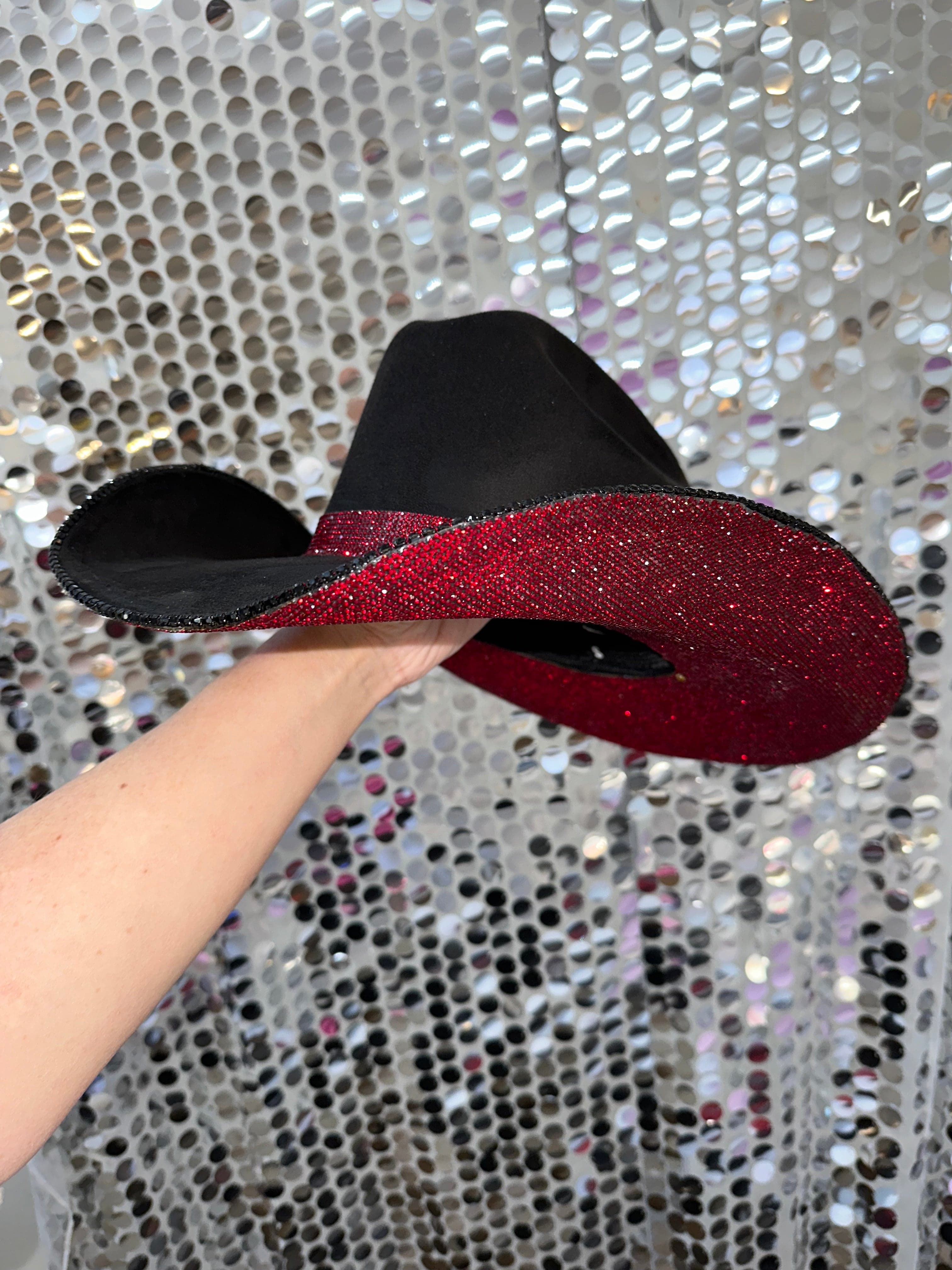 Rhinestone Cowgirl Women's Black Suede Maroon Rhinestone Cowgirl