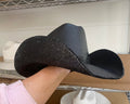Rhinestone Cowgirl Hats "Blacked Out" square style hat- underneath brim only