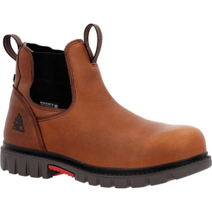 ROCKY BRANDS Boots Rocky Men's Chelsea Worksmart Brown Waterproof Composite Toe Work Boot RKK0400