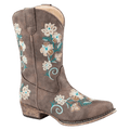 Roper Boots Roper Little Kids Juliet Brown Snip Toe Western Boots 09-018-1566-2457 BR