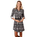 Roper Dress Roper Women's Poly Crepe Print Long Sleeve Dress 03-057-0590-7018 BL