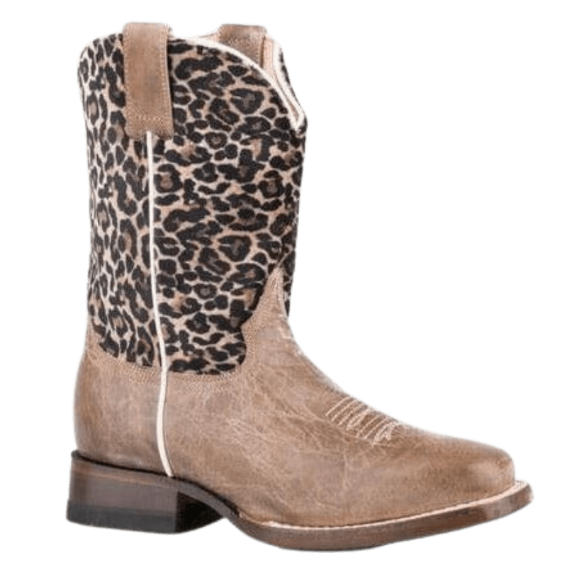 ROPER/KARMEN Boots Roper Kids Cheetah Brown Snip Toe Western Boots 09-119-7022-8260