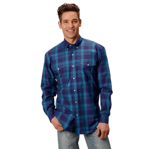 ROPER/KARMEN Shirts Roper Men's Amarillo Shadow Ombre Long Sleeve Button Up Shirt 03-001-0378-2086 PU