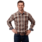 ROPER/KARMEN Shirts Roper Men's Amarillo Spiced Plum Cider Plaid Long Sleeve Button Up Shirt 03-001-0379-7027 MU