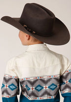 Roper Shirts Roper Boys Aztec Border Print Long Sleeve Western Snap Shirt 03-030-0431-0609 BU