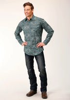 Roper Shirts Roper Men's Gray Fog Aztec Print Long Sleeve Western Snap Shirt 03-001-0067-0787 GY
