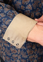 Roper Shirts Roper Men's Navy Paisley Long Sleeve Western Snap Shirt 03-001-0064-0782 BU