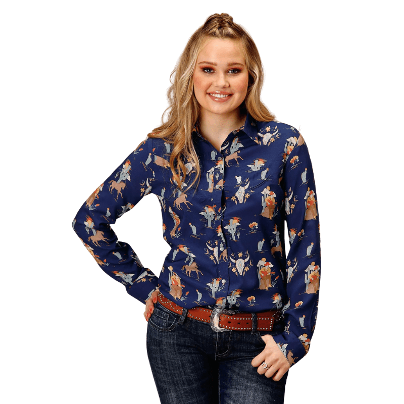 PASHARTUK Western Shirts for Women Cotton Long Sleeve Shirts for Women with  Snap Buttons Plaid Shirts for Women (Small, Blue Navy 68) : :  Clothing, Shoes & Accessories
