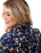 ROPER Shirts Roper Women's Foliage Blue Long Sleeve Western Snap Shirt 03-050-0590-7080 BU