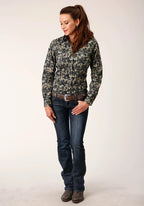 Roper Shirts Roper Women's Vintage Dark Floral Print Long Sleeve Western Snap Shirt 01-050-0019-0709 BL