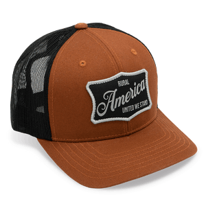 Rural Cloth Hats Brown and Black United We Stand Hat