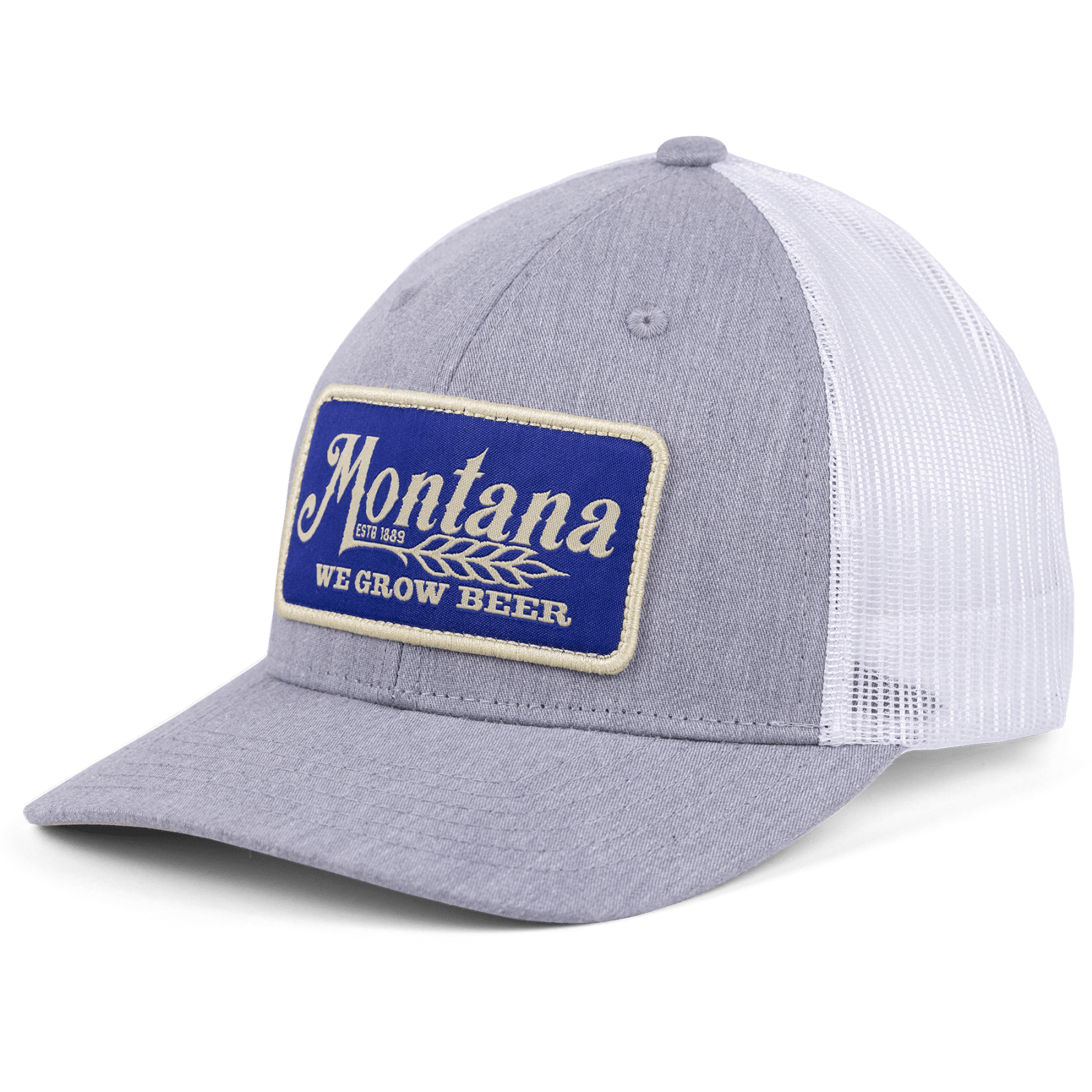 Rural Cloth Hats Montana We Grow Beer Hat-Gray/Blue