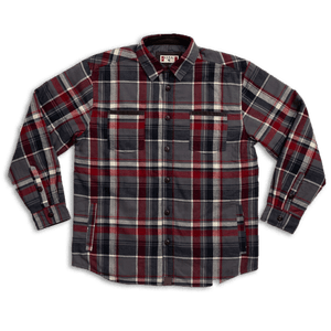 Rural Cloth Outerwear Workman Quilted Shirt Jacket | Gray & Red