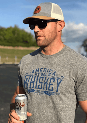 Rural Cloth Shirts America We Grow Whiskey Tee - Gray