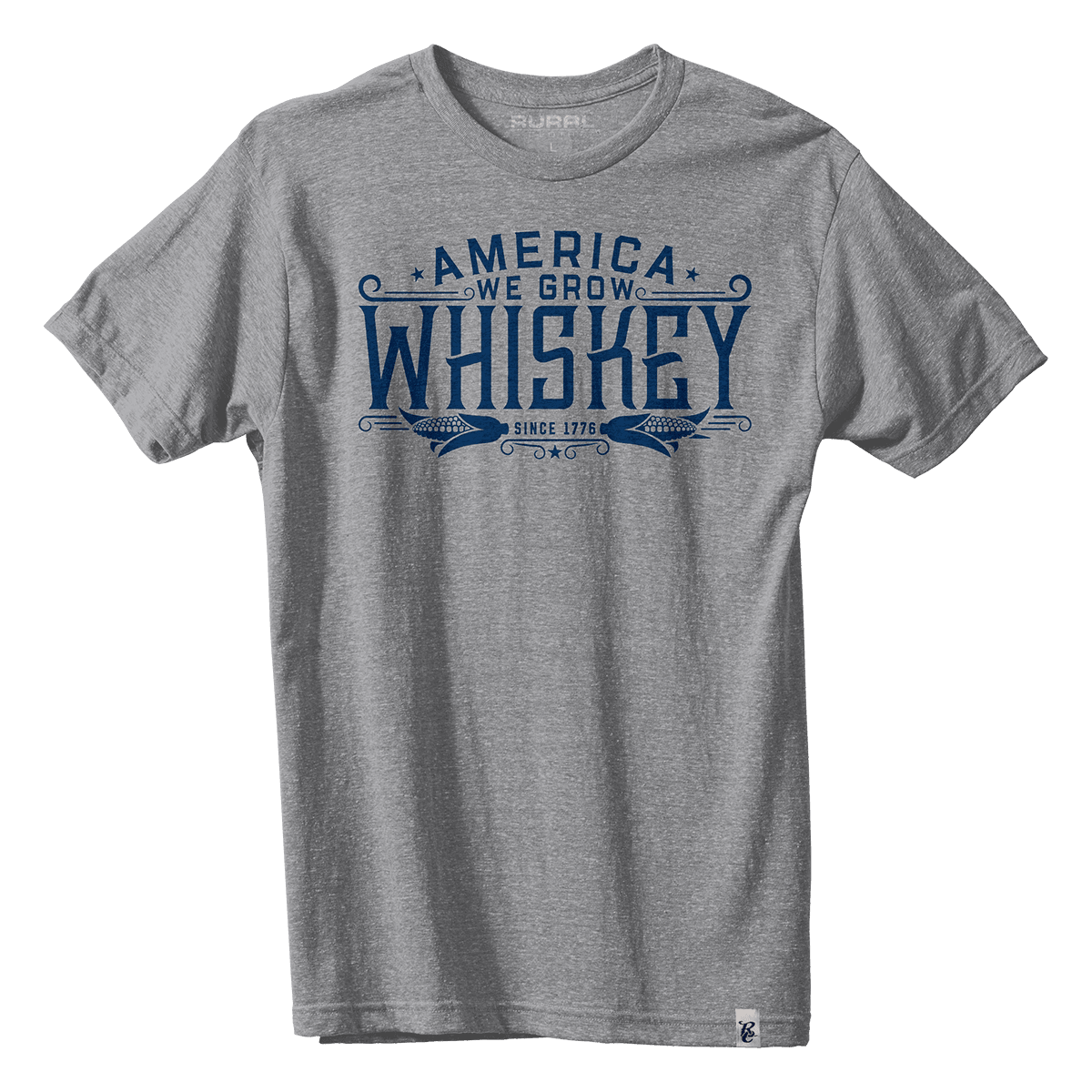 Rural Cloth Shirts America We Grow Whiskey Tee - Gray