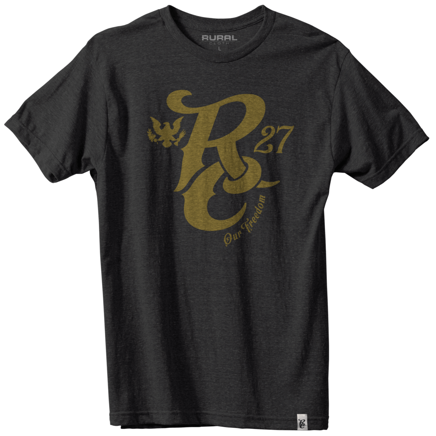 Rural Cloth Shirts R27 Men's Tee - Black with gold logo