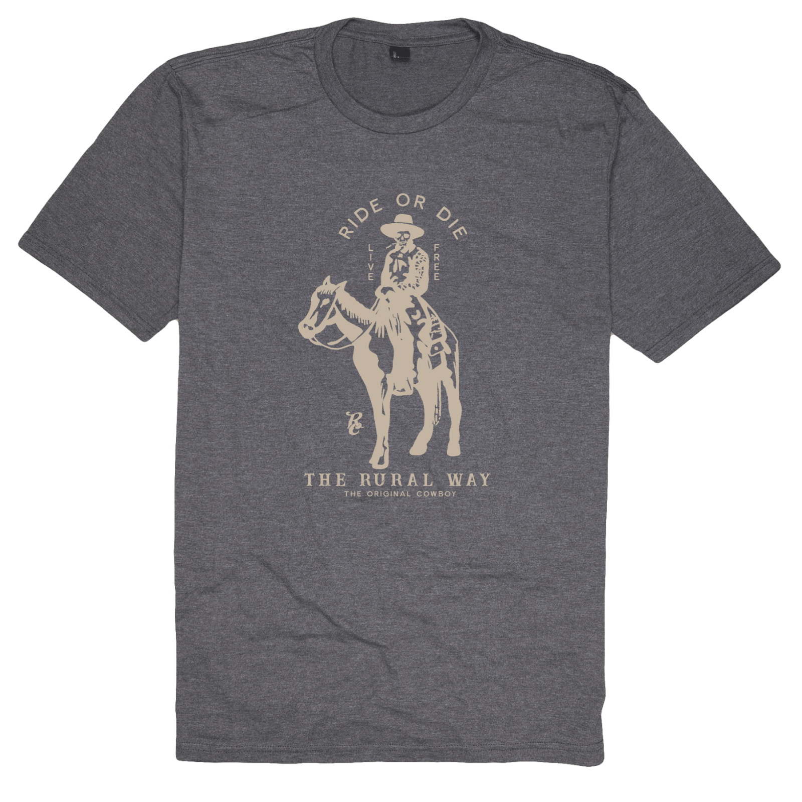 Rural Cloth Shirts Ride or Die-Heather Charcoal