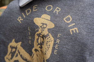Rural Cloth Shirts Ride or Die-Heather Charcoal