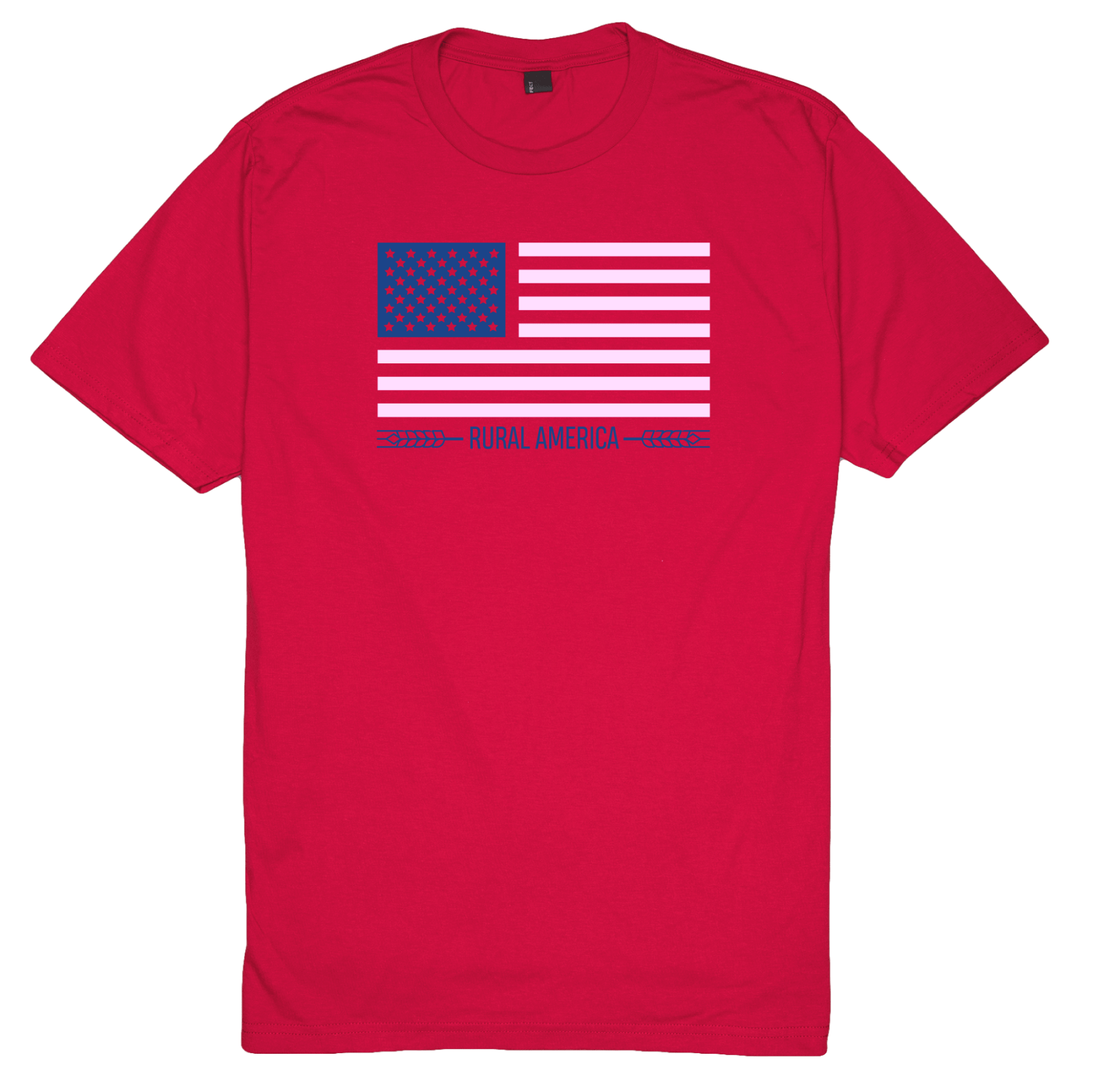Rural Cloth Shirts Rural America Flag-Classic Red