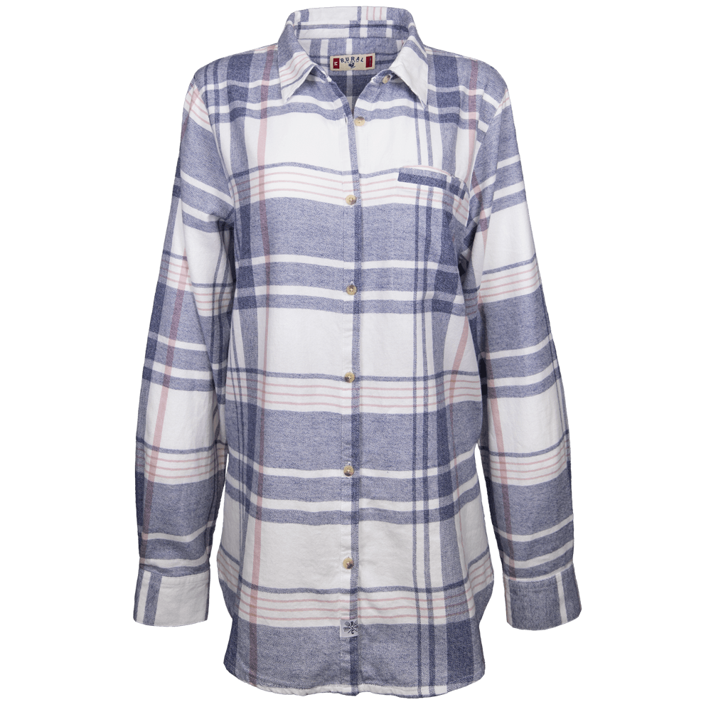 Rural Cloth Shirts Summer Flannel-White/Blue