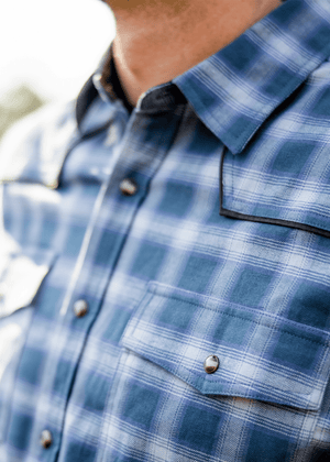 Rural Cloth Shirts Western Stretch Flannel | Blue